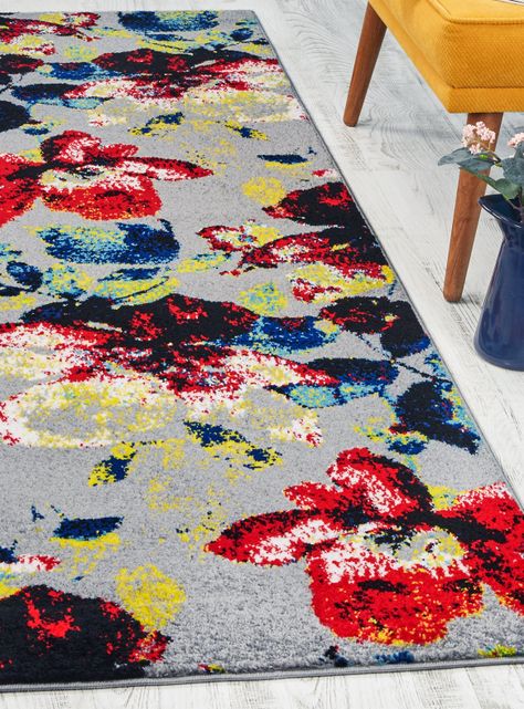 Alfombra Pasillo Florida Gris 70 x 230 cm Flores-2