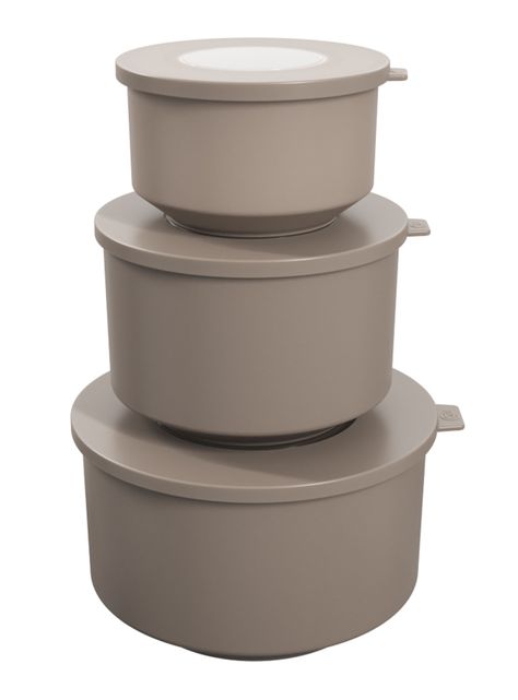 Juego 3 Potes Redondos con Tapa Gris-0