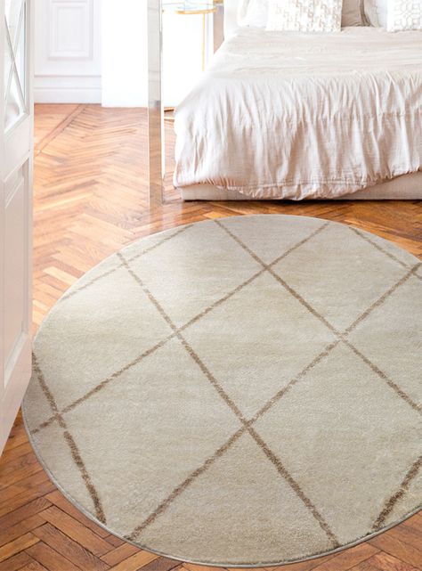 Alfombra Redonda Florida Blanco 240 x 240 cm-2