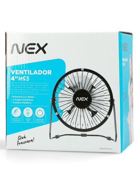 Ventilador de Sobremesa Conexión USB Negro-4