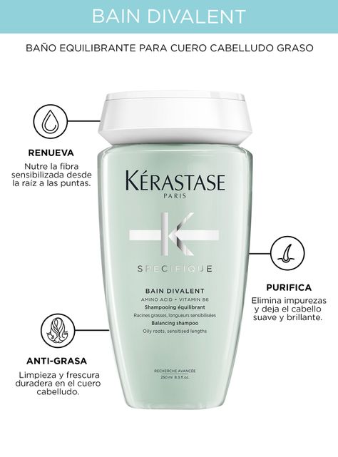 Shampoo Equilibrante Cuero Cabelludo Graso Bain Divalent Specifique 250ml-3