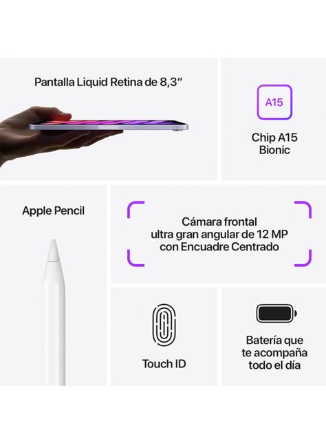 iPad Mini 8.3" de 6° Generación Wi-Fi 64GB Color Blanco Estelar-7