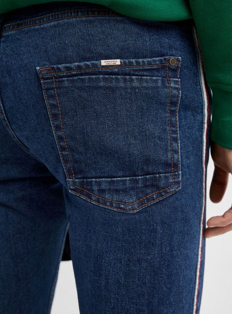 Jeans Slim Ligeros Lavado Oscuro-1