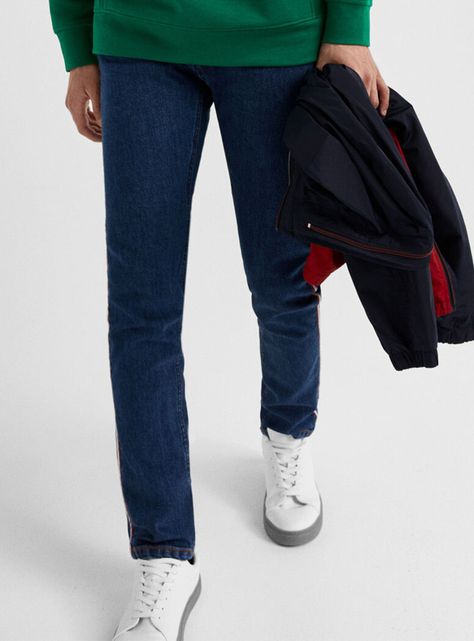 Jeans Slim Ligeros Lavado Oscuro-0