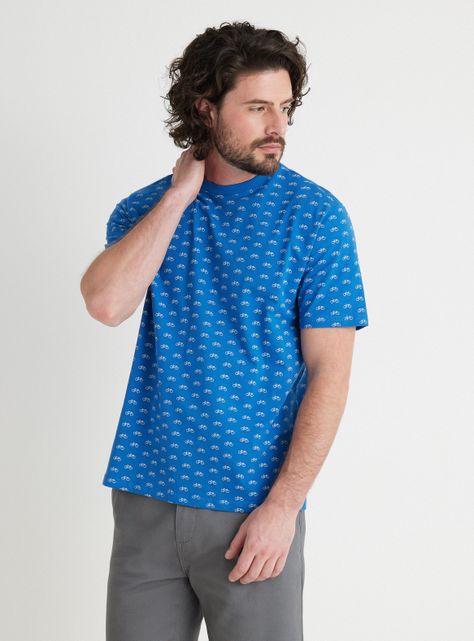 Polera Manga Corta Mini Print Cuello Redondo-0