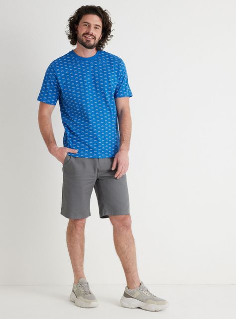 Polera Manga Corta Mini Print Cuello Redondo-4