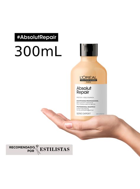 Set Reparación Cabello Dañado Absolut Repair Shampoo 300 ml + Aceite 90 ml-2