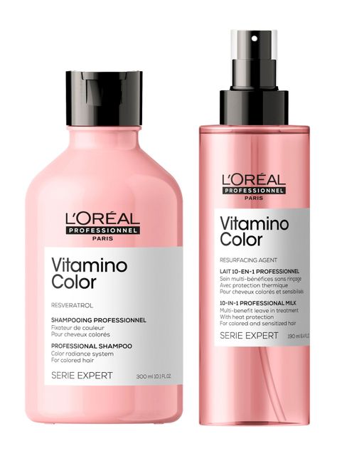 Set Cuidado del Color Cabello Tinturado Vitamino Color Shampoo 300 ml + Spray 190 ml-0