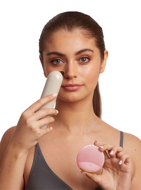 Removedor de Puntos Negros con Luz Azul + Cepillo de Limpieza Facial Rosado-2