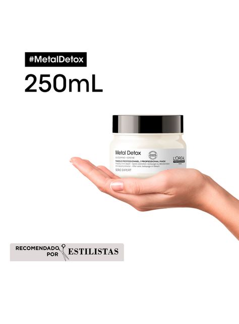 Set Trio Metal Detox Anti-Quiebre Cabello Dañado y con Color Shampoo 300  ml + Máscara 250 ml + Aceite 50 ml-3