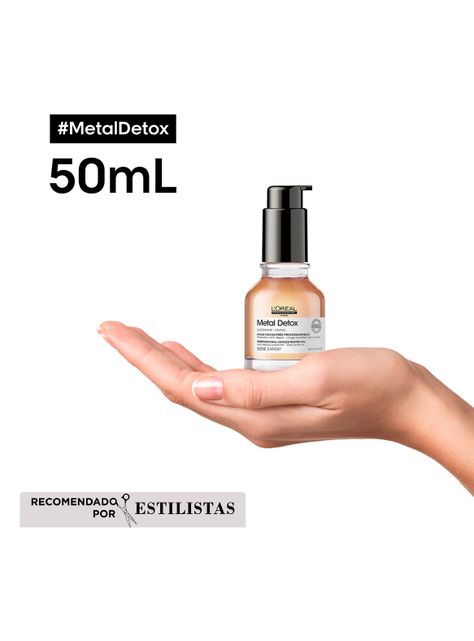Set Trio Metal Detox Anti-Quiebre Cabello Dañado y con Color Shampoo 300  ml + Máscara 250 ml + Aceite 50 ml-2