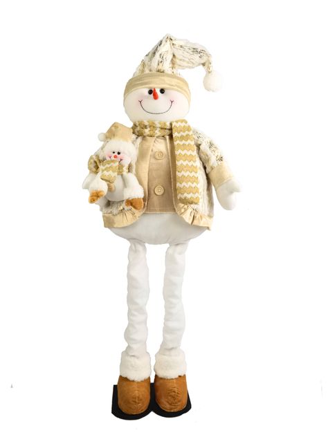 Muñeco Mono Nieve Extendible Blanco 107 cm-0