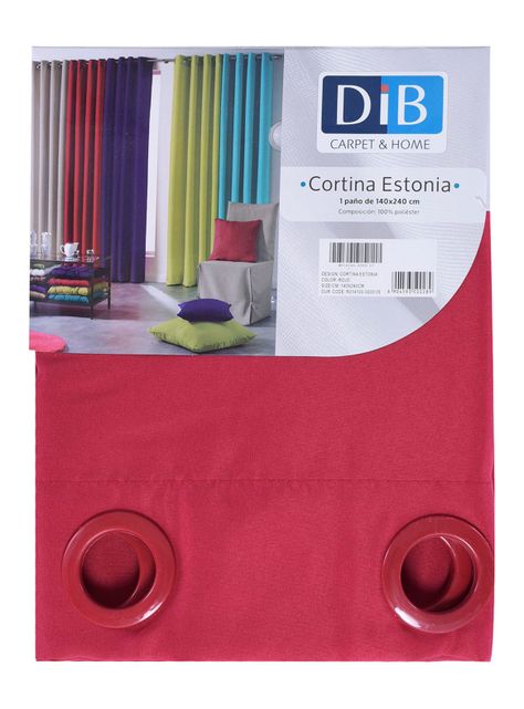Cortina Estonia Rojo 140 x 230 cm Dib-1