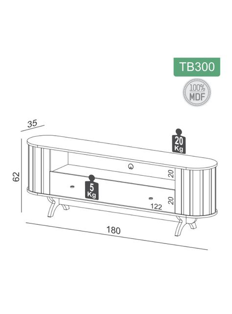 Rack TV 60" TB300 Curvo-1