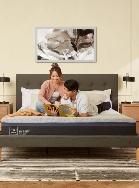 Cama Europea Hybrid Plus Infinity King + Veladores Niger-4