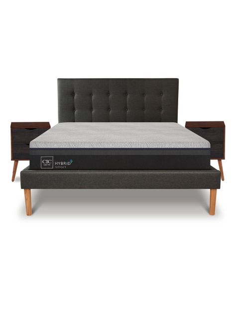 Cama Europea Hybrid Plus Infinity King + Veladores Niger-2