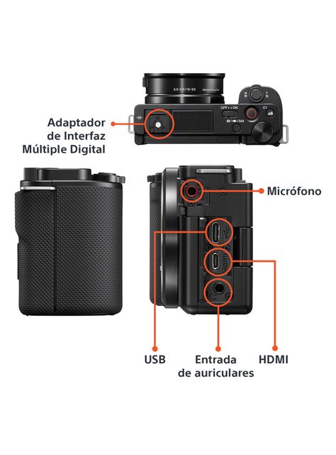 Cámara Digital Lente Intercambiable para Vloggers ZV-E10L-3