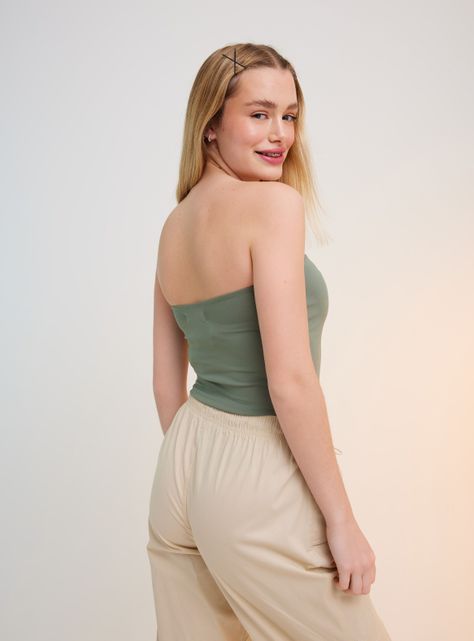 Polera Top Strapless Liso Color-1