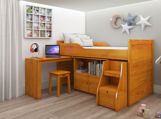 Cama Funcional 1.5 Plazas Multi Miel-2