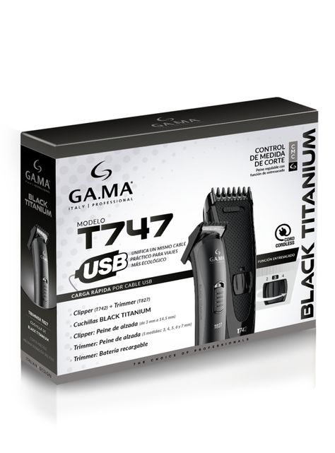 Pack Cortapelo T747 Black Titanium USB-1