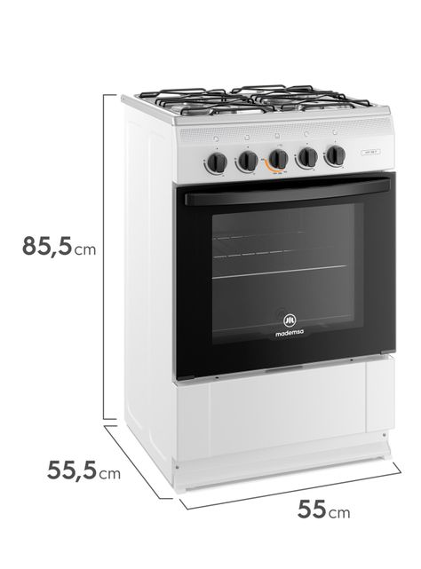 Cocina a Gas 4 Quemadores MV 110 T Blanco-1