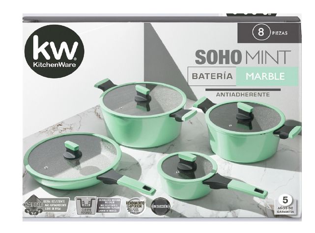 Batería de Cocina 8 Piezas Marble Soho Mint-2