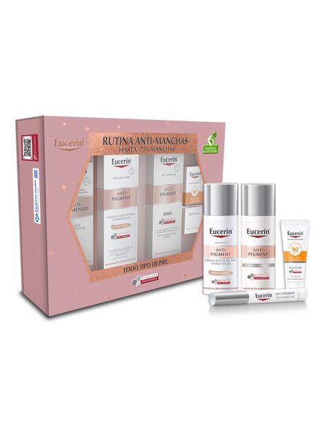 Cofre Anti-Pigment Crema de Día Tono Medio 50 ml + Spot Corrector 5 ml + Anti-Pigment Crema de Noche 50 ml + Sun Fluid Pigment Control Mini 7 ml-1