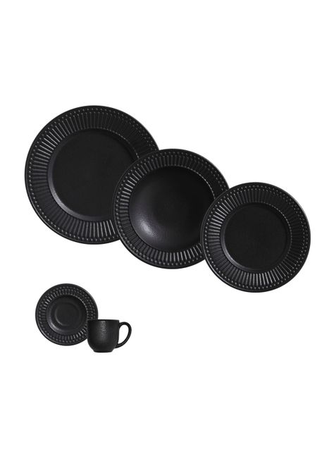 Juego de Loza 30 Piezas Gabbro Negro Matte-0