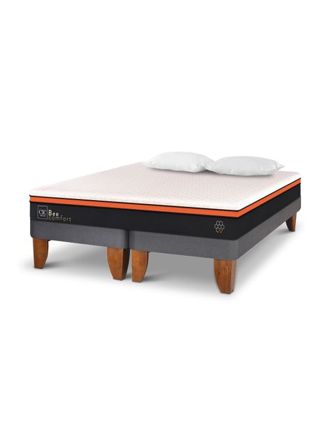 Cama Europea Bee Comfort 2 Plazas Base Dividida + Almohada-2