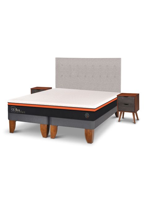 Cama Europea Bee Comfort King + Set Muebles Tigris-1
