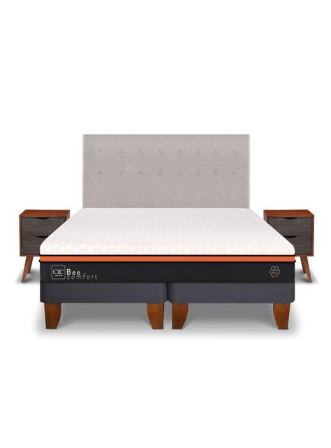 Cama Europea Bee Comfort King + Set Muebles Tigris-0