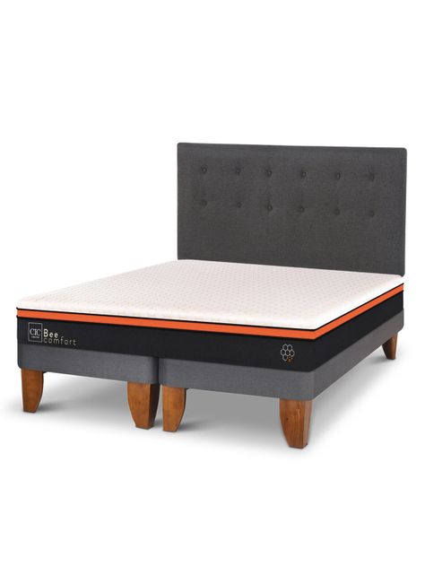 Cama Europea Bee Comfort 2 Plazas Base Dividida + Respaldo Eufrates-0