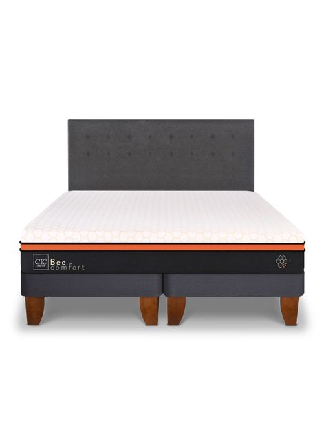 Cama Europea Bee Comfort King + Respaldo Eufrates-0