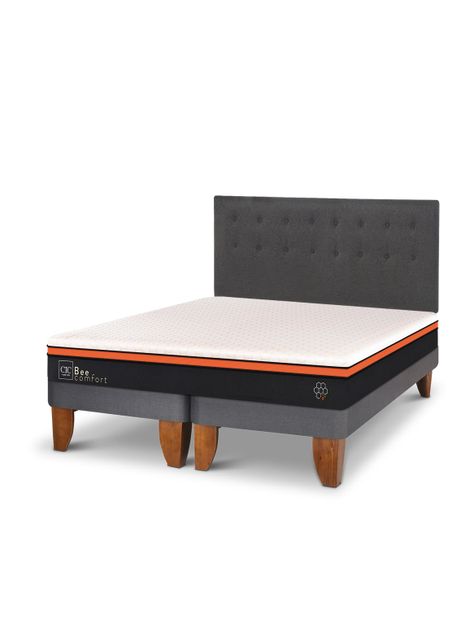 Cama Europea Bee Comfort King + Respaldo Eufrates-1