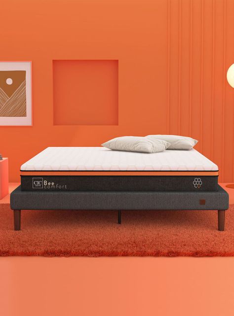 Cama Europea Bee Comfort 2 Plazas Base Dividida + Set Muebles Eufrates-1
