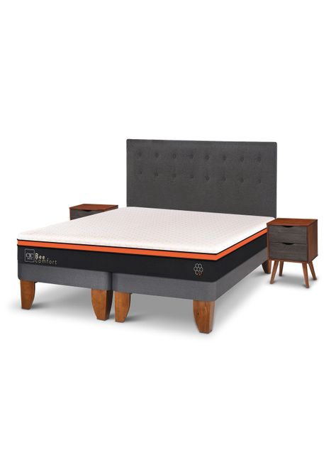 Cama Europea Bee Comfort King + Set Muebles Eufrates-1