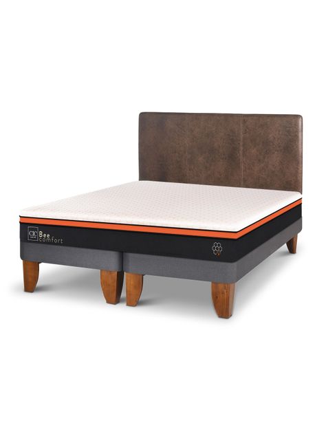Cama Europea Bee Comfort 2 Plazas Base Dividida + Respaldo Baker-0