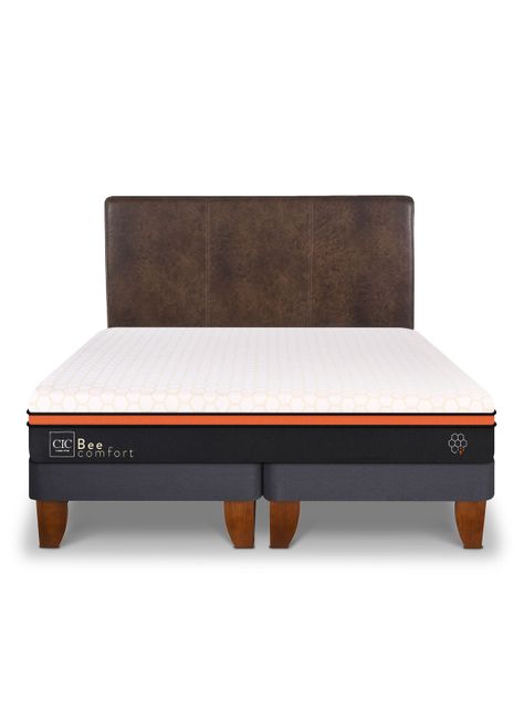 Cama Europea Bee Comfort King + Respaldo Baker-0
