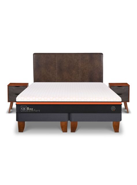 Cama Europea Bee Comfort King + Set Muebles Baker-1