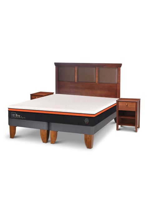 Cama Europea Bee Comfort King + Set Muebles New Torino-1