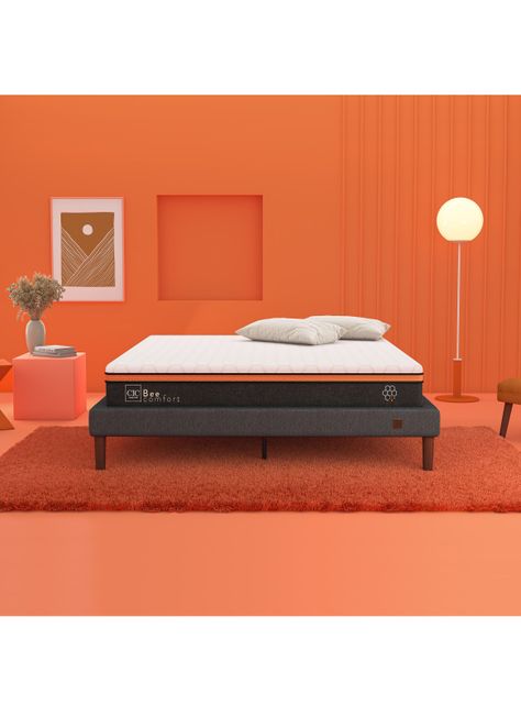 Cama Europea Bee Comfort King + Set Muebles New Torino Chococolate-3
