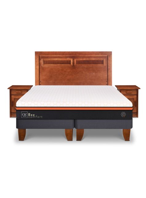 Cama Europea Bee Comfort King + Set Muebles Milan-0