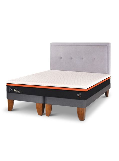 Cama Europea Bee Comfort 2 Plazas Base Dividida + Respaldo Ganges-0