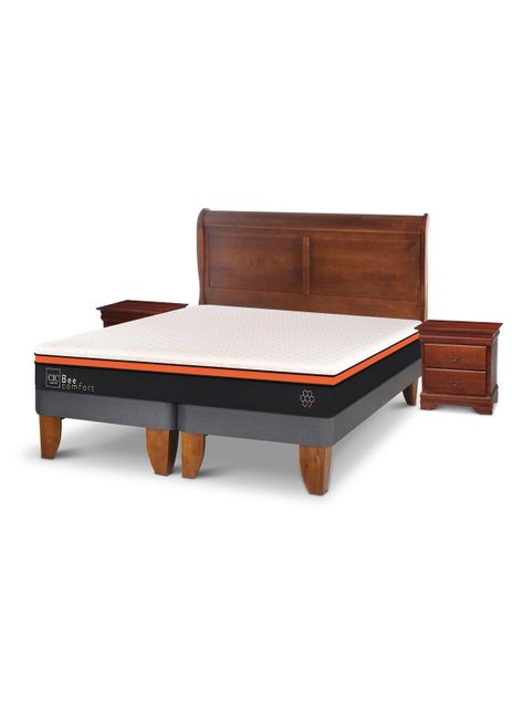 Cama Europea Bee Comfort King + Set Muebles Miro-1