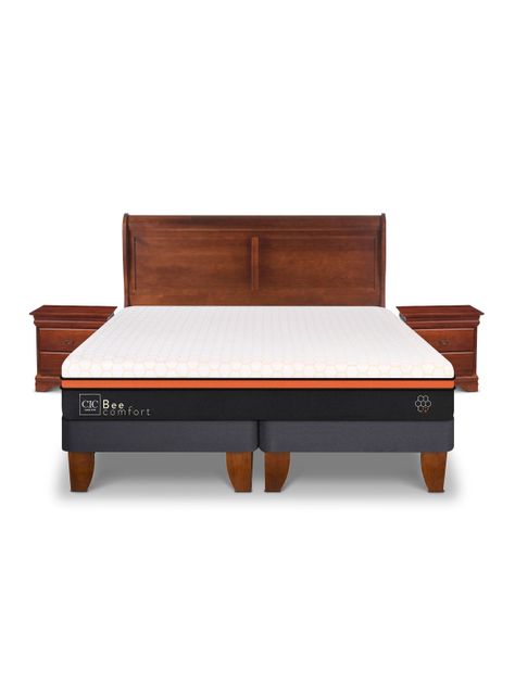 Cama Europea Bee Comfort King + Set Muebles Miro-0