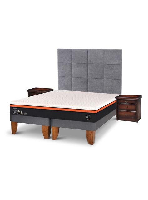 Cama Europea Bee Comfort 2 Plazas Base Dividida + Set Muebles Tamesis-0