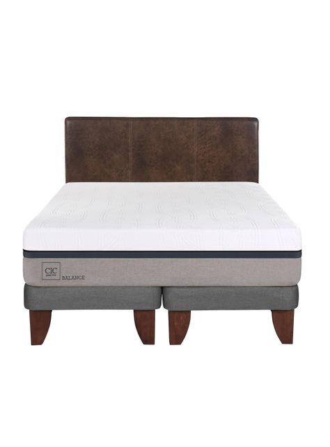 Cama Europea Balance King Base Dividida + Respaldo Baker-0