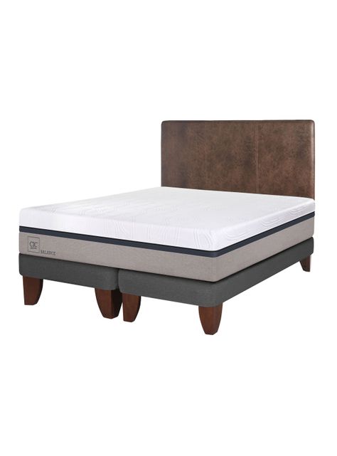 Cama Europea Balance King Base Dividida + Respaldo Baker-1