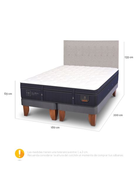 Cama Europea Super Premium King + Respaldo Tigris-1