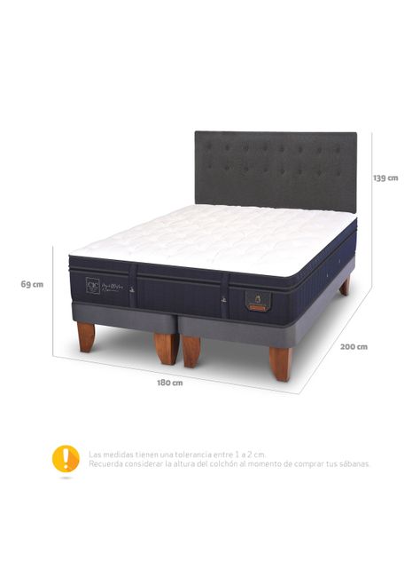 Cama Europea Super Premium King + Respaldo Eufrates-1